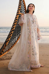 Qalamkar - 3PC Unstitched Lawn Embroidered Shirt with Embroidered Chiffon Dupatta and Trouser - RF1480 Royal Pret