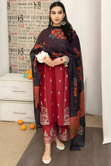 Urge - 3PC Unstitched Embroidered Shirt with Digital Printed Dupatta and Embroidered Trousers - RF1224 Royal Pret