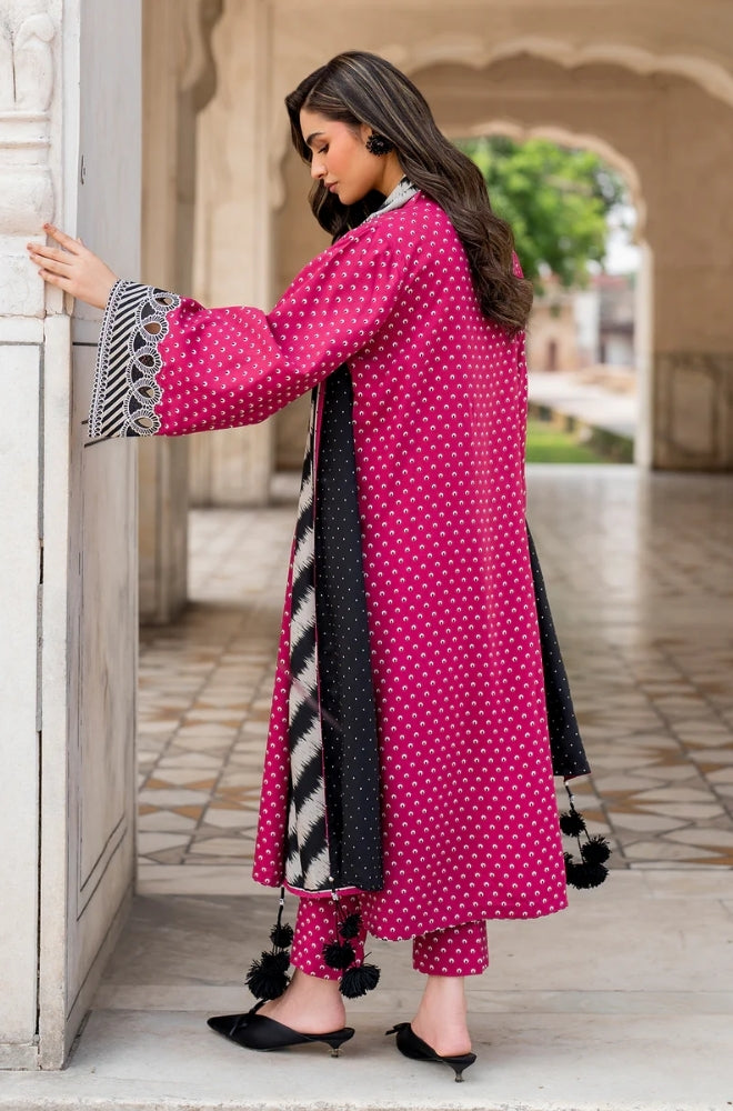 Baroque - 3PC Unstitched Printed Karandi Shirt with Printed Karandi Dupatta and Same Printed Trouser - RF1237