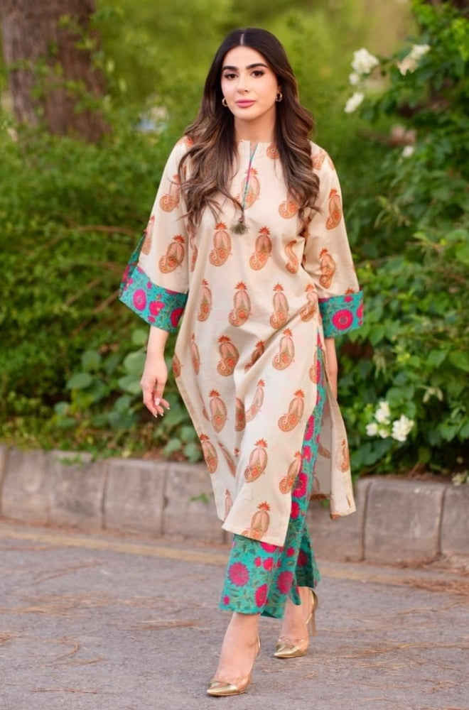 Urge 2PC Unstitched Lawn Printed Shirt with Printed Trousers - RF1108