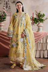 Maryam Hussain - 3PC Unstitched Lawn Embroidered Shirt with Cotton Net Embroidered Dupatta and Trouser - RF1508 Royal Pret
