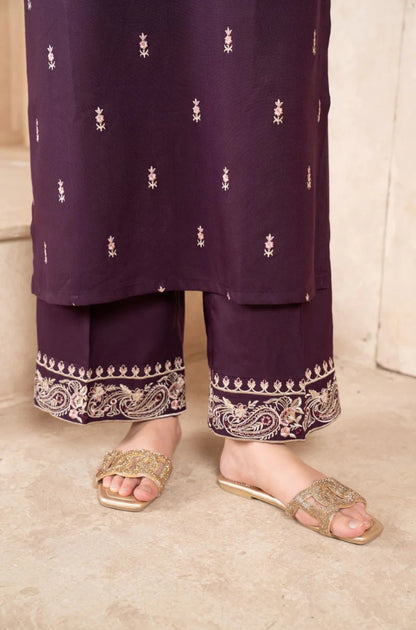 Lazuli - 2PC Unstitched Embroidered Shirt with Embroidered Trousers- RF1216