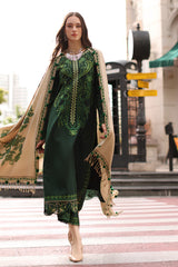 Charizma - 3PC Unstitched Dhanak Embroidered Shirt with Digital Printed Dupatta and Trouser - RF1524 Royal Pret