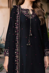 Batik - 3PC Unstitched Dhanak Embroidered Shirt with Dhanak Embroidered Dupatta and Trouser - RF1528 Royal Pret
