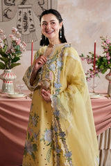 Maryam Hussain - 3PC Unstitched Lawn Embroidered Shirt with Cotton Net Embroidered Dupatta and Trouser - RF1508 Royal Pret