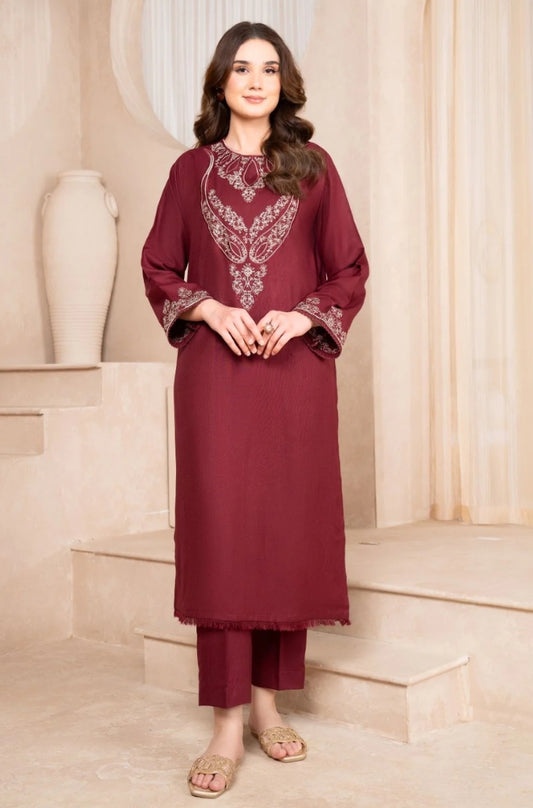 Lazuli - 2PC Unstitched Embroidered Shirt with Embroidered Trousers- RF1217