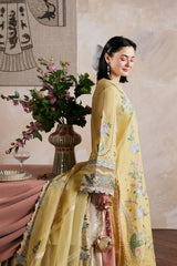 Maryam Hussain - 3PC Unstitched Lawn Embroidered Shirt with Cotton Net Embroidered Dupatta and Trouser - RF1508 Royal Pret