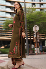 Charizma - 3PC Unstitched Dhanak Embroidered Shirt with Digital Printed Dupatta and Trouser - RF1525 Royal Pret