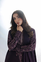 Daria - 3PC Unstitched Dhanak Embroidered Shirt with Dhanak Embroidered Dupatta and Trouser - RF1529 Royal Pret