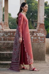 Izel - 3PC Unstitched Dhanak Embroidered Shirt with Digital Printed Twill Pashmina Dupatta and Trouser - RF1460