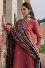 Izel - 3PC Unstitched Dhanak Embroidered Shirt with Digital Printed Twill Pashmina Dupatta and Trouser - RF1460