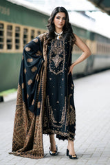 Izel - 3PC Unstitched Dhanak Embroidered Shirt with Digital Printed Twill Pashmina Dupatta and Trouser - RF1461