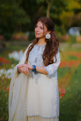 Sapphire - 3PC Unstitched Lawn Embroidered Shirt with Dyed Cotton Net Dupatta and Trouser - RF1514 Royal Pret
