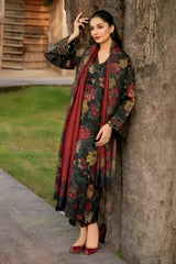 Baroque - 3PC Unstitched Printed Khaddar Shirt with Printed Khaddar Dupatta and Trouser - RF1249 Royal Pret