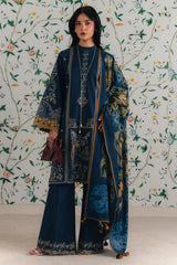 Sapphire - 3PC Unstitched Lawn Embroidered Shirt with Monar Digital Printed Dupatta and Trouser - RF1512 Royal Pret