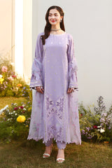 Alleys - 3PC Unstitched Lawn Embroidered Shirt with Digital Printed Monark Dupatta and Trouser - RF1488 Royal Pret