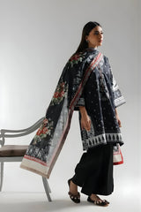 Ethnc - 3PC Banadora Lawn Printed Shirt with Printed Voil Dupatta (Unstitched) - RF1399 Royal Pret