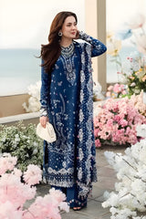 3PC Lawn Embroidered Shirt with Embroidered Chiffon Dupatta (Unstitched) - RF1305 royalpret