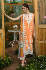 Mushq - 3PC Lawn Embroidered Shirt with Printed Silk Dupatta (Unstitched) - RF1373 Royal Pret