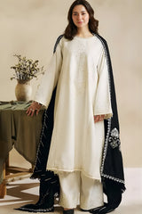 Zara Shah Jahan - 3PC Unstitched Dhanak Sequence Embroidered Shirt with Sequence Embroidered Dupatta and Trousers - RF1138 royalpret