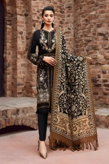 Maria B - 3PC Unstitched Dhanak Embroidered Shirt with Digital Printed Dupatta and Trouser - RF1196 royalpret