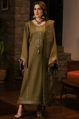 Daria - 3PC Unstitched Dhanak Embroidered Shirt with Digital Printed Dupatta and Trouser - RF1535 Royal Pret