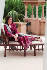 Cross Stitch - 3PC Unstitched Dhanak Embroidered Shirt with Dhanak Embroidered Dupatta and Trouser - RF1526 Royal Pret