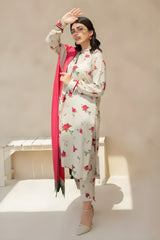 Baroque - 3PC Unstitched Printed Karandi Shirt with Printed Karandi Dupatta and Trouser - RF1127 royalpret