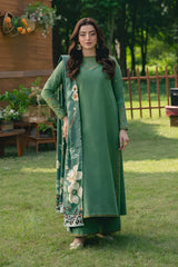 Maryam N Marya - 3PC Khaddar Embroidered Shirt with Digital Printed Dupatta and Embroidered Trouser - RF1412 Royal Pret