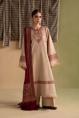 Ziva - 3PC Unstitched Dhanak Embroidered Shirt with Digital Printed Dupatta and Trouser - RF1548 Royal Pret