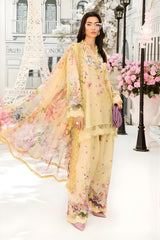 Maria B - 3PC All Over Printed Banadora Lawn Shirt with Printed Voil Dupatta (Unstitched) - RF1379 Royal Pret