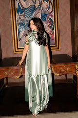 Murk - 3PC Unstitched Silk Embroidered Shirt with Digital Printed Silk Dupatta and Trouser - RF1517 Royal Pret