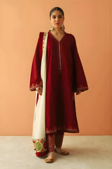 Zara Shah Jahan - 3PC Unstitched Dhanak Embroidered Shirt with Embroidered Dhanak Dupatta and Trouser- RF1142 royalpret