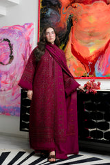Zaib - 3PC Unstitched Dhanak Embroidered Shirt with Dhanak Embroidered Dupatta and Trouser - RF1551 Royal Pret