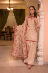 Aneelas - 3PC Unstitched Dhanak Embroidered Shirt with Dhanak Embroidered Dupatta and Trouser - RF1521 Royal Pret