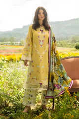 Mushq - 3PC Lawn Embroidered Shirt with Printed Silk Dupatta (Unstitched) - RF1368 Royal Pret