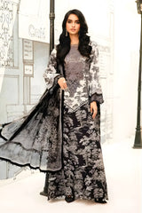 Maria B - 3PC All Over Printed Banadora Lawn Shirt with Printed Voil Dupatta (Unstitched) - RF1383 Royal Pret