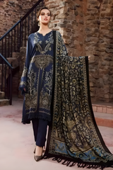 Maria B - 3PC Unstitched Dhanak Embroidered Shirt with Digital Printed Dupatta and Trouser - RF1206 royalpret