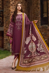 Maria B - 3PC Unstitched Dhanak Embroidered Shirt with Digital Printed Dupatta and Trouser - RF1203 royalpret