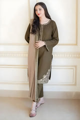 Aisling - 3PC Unstitched Dhanak Embroidered Shirt with Dhanak Dupatta and Trouser - RF1151 royalpret