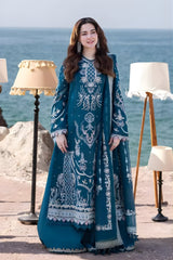 3PC Unstitched Lawn Heavy Embroidered Shirt with Printed and Embroidered Khaddi Net Dupatta - RF1119 royalpret