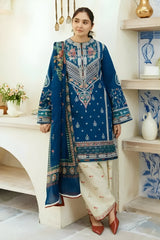 Zara Shah Jahan - 3PC Unstitched Dhanak Embroidered Shirt with Digital Printed Dupatta and Embroidered Trousers - RF1144 royalpret