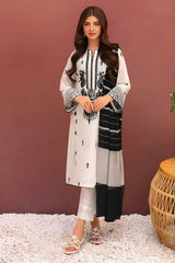 Asim Jofa - 3PC Lawn Embroidered Shirt with Printed Cotton Net Dupatta - RF1021 royalpret