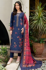 Jazmin - 3PC Unstitched Dhanak Embroidered Shirt with Digital Printed Dupatta and Trouser - RF1174 royalpret