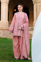 Cross Stitch - 3PC Unstitched Dhanak Embroidered Shirt with Dhanak Embroidered Dupatta and Trouser - RF1544 Royal Pret