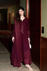 Zaib - 3PC Unstitched Dhanak Embroidered Shirt with Dhanak Embroidered Dupatta and Trouser - RF1532 Royal Pret