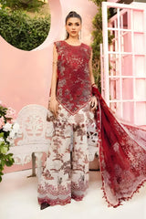 Maria B - 3PC All Over Printed Banadora Lawn Shirt with Printed Voil Dupatta (Unstitched) - RF1382 Royal Pret