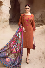 Maria B - 3PC Unstitched Dhanak Embroidered Shirt with Digital Printed Dupatta and Trouser - RF1207 royalpret