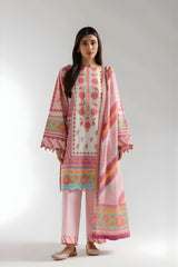 Ethnc - 3PC Banadora Lawn Printed Shirt with Printed Voil Dupatta (Unstitched) - RF1396 Royal Pret