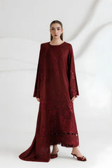 Daria - 3PC Unstitched Dhanak Embroidered Shirt with Dhanak Embroidered Dupatta and Trouser - RF1537 Royal Pret